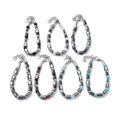Synthetic Non-magnetic Hematite Rectangle Bracelets BJEW-Q334-05-1