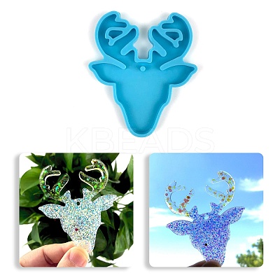 DIY Christmas Reindeer Head Pendant Silhouette Silicone Molds LS-SIMO-B006-04-1