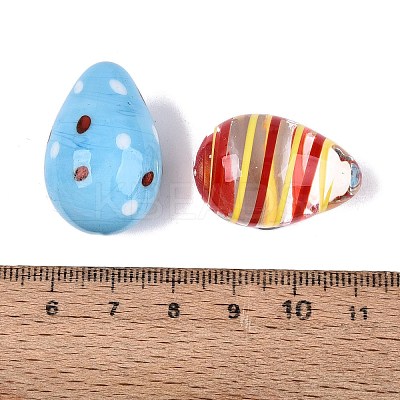 24Pcs Handmade Lampwork Egg Display Decorations LAMP-N034-29-1