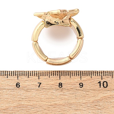 Zinc Alloy & Enamel Stretch Finger Rings for Women RJEW-M101-01B-G-1