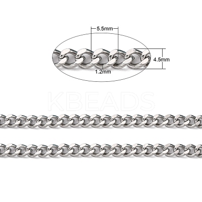 Tarnish Resistant 304 Stainless Steel Twist Chains CHS-K001-19-4.5mm-1