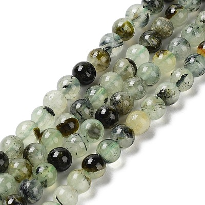 Natural Prehnite Beads Strands G-P322-48-6mm-01-1