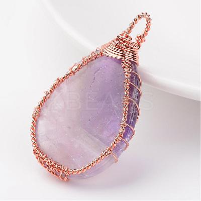Natural Amethyst Pendants G-K122-09RG-1