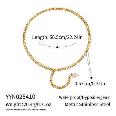 Minimalist Fajara Chain with Freshwater Pearl Y Necklace Stainless Steel Jewelry CT6652-1