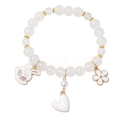 2Pcs 2 Styles Glass Round Beads Stretch Bracelets BJEW-JB11867-1