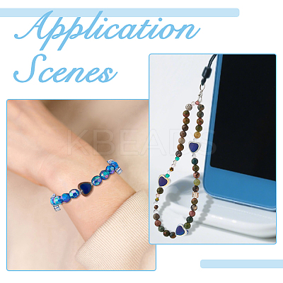 60Pcs 5 Colors Two Tone Glass Beads GLAA-HS0001-16-1