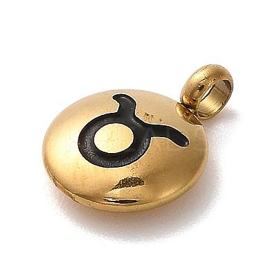 304 Stainless Steel Black Enamel Charms LS-STAS-R009-02G-03-1
