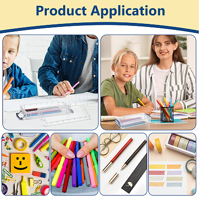 Rectangle Plastic Pencil Case AJEW-WH0596-276B-1