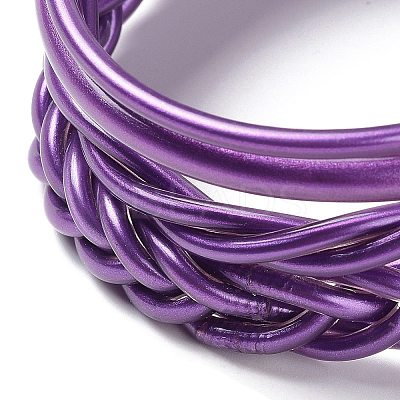 4Pcs 4 Style Plastic Cord Braided Jelly Stretch Bracelets Set BJEW-R313-02B-1
