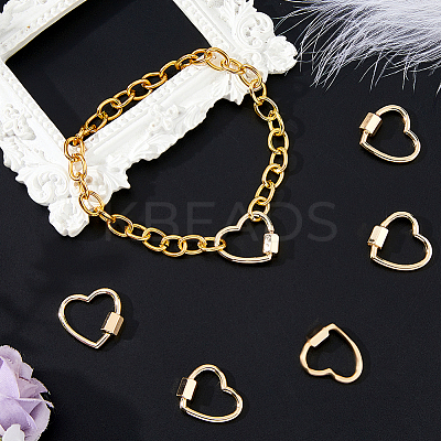 6Pcs Brass Screw Carabiner Lock Charms KK-HS0001-38-1