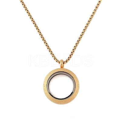 PVD Vacuum Plating 304 Stainless Steel Ring Pendant Necklaces NJEW-N055-22A-G-1