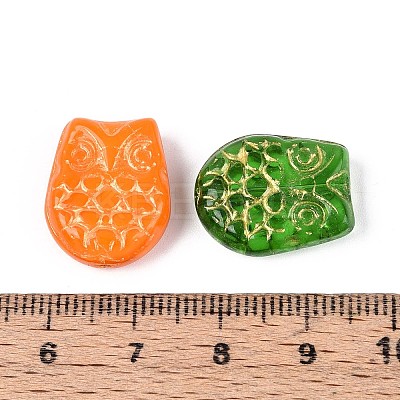 Owl Glass Beads GLAA-T025-65M-1