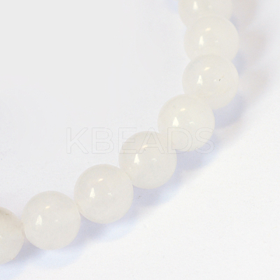 Natural White Jade Round Bead Strands X-G-E334-4mm-13-1