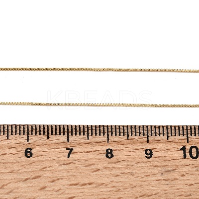 0.6MM Brass Box Chain Necklaces NJEW-G341-01G-1