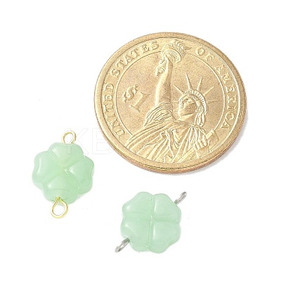 2Pcs 2 Colors Spray Painted Glass Imitation Jade Connector Charms PALLOY-JF03525-01-1