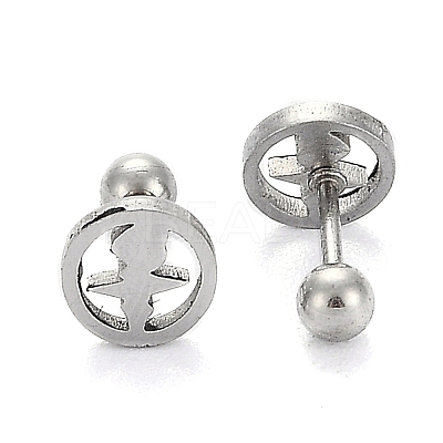 Tarnish Resistant 201 Stainless Steel Barbell Cartilage Earrings LS-EJEW-R147-33-1