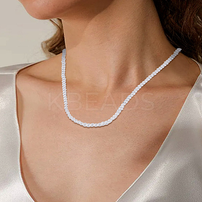 1Pc Faceted Rondelle Glass Beaded Necklaces for Women NJEW-LP0007-05C-1
