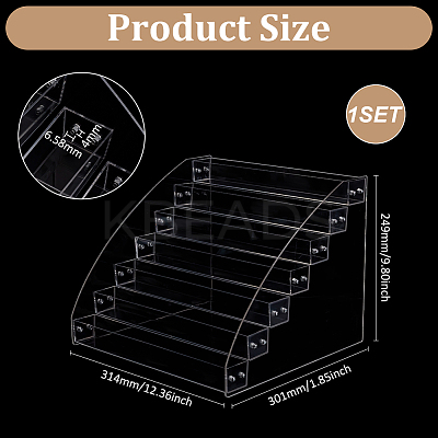 7-Tier Acrylic Display Risers for Jewelry ODIS-WH0030-175C-01-1