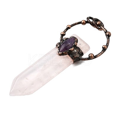 Natural & Synthetic Mixed Gemstone Sword Shape Big Pendants G-Q350-07-1