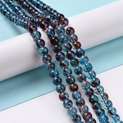 Baking Paint Glass Beads Strands DGLA-Q023-6mm-DB69-1