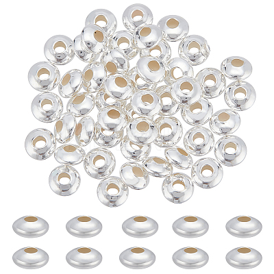 Wholesale BENECREAT 8Pcs 925 Sterling Silver Spacer Beads 