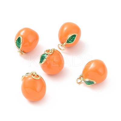 Brass Enamel Charms KK-O140-05G-1