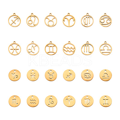 24Pcs 304 Stainless Steel Pendants STAS-TA0001-30G-1