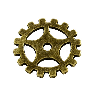 Tibetan Style Alloy Gear Pendants X-TIBEP-5307-AB-FF-1