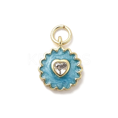 Brass Micro Pave Cubic Zirconia Pendants KK-A278-09G-03-1