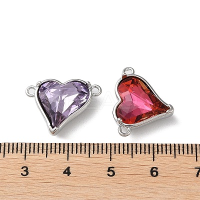 Brass Pave Glass Rhinestone Connector Charms KK-F862-48P-1