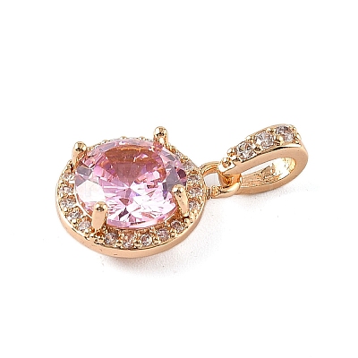 Brass Micro Pave Cubic Zirconia Pendants KK-E795-11KCG-01-1