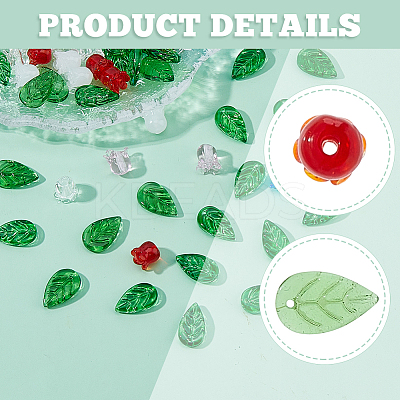 80Pcs Nbeads Lily of the Valley Glass Beads GLAA-NB0001-88-1