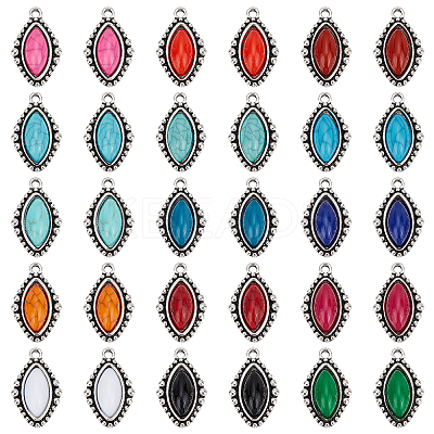 30Pcs 15 Colors Zinc Alloy Pendants FIND-PH0005-65-1