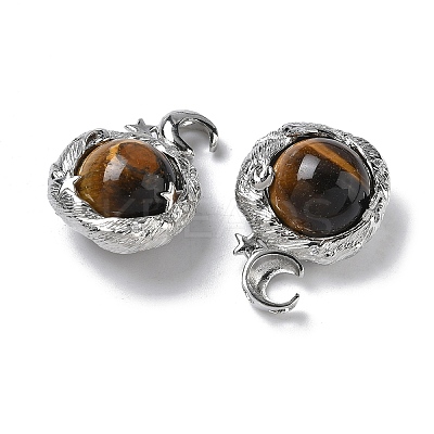 Natural Tiger Eye Pendants G-A298-02P-10-1