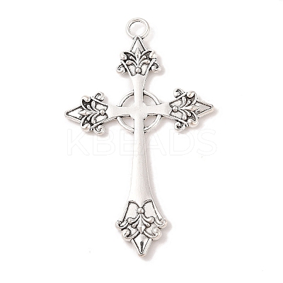 Cross Tibetan Style Alloy Big Pendants X-TIBEP-Q058-04AS-LF-1