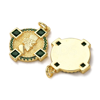 Brass Pave Cubic Zirconia Pendants KK-A271-06G-1