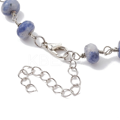 Natural Blue Spot Jasper Necklaces for Women NJEW-JN04739-03-1