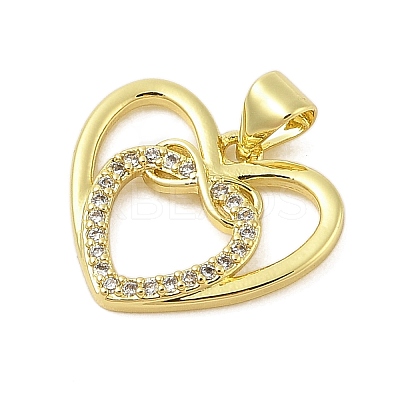 Rack Plating Brass Micro Pave Cubic Zirconia Pendants KK-Z074-49G-1