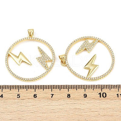 Brass Micro Pave Cubic Zirconia Pendants KK-S526-58G-1