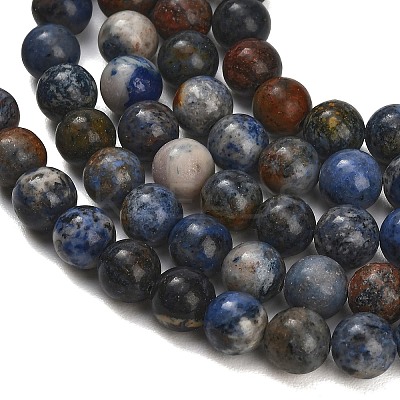 Natural Dumortierite Beads Strands G-F826-A01-8mm-1