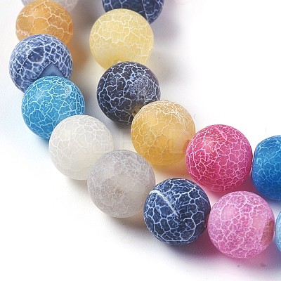 Natural Weathered Agate Beads Strands G-P414-A07-1