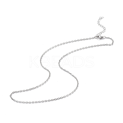 Non-Tarnish 304 Stainless Steel Cable Chain Necklace for Men Women STAS-B039-05P-1