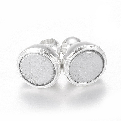 Round Brass Magnetic Clasps with Loops KK-D331-S-1