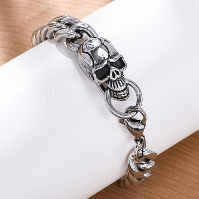 201 Stainless Steel Curb Chain Bracelets BJEW-B078-157P-1