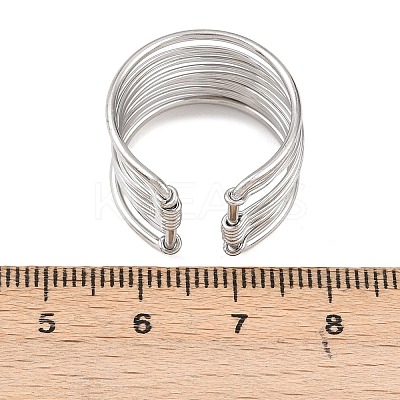 304 Stainless Steel Open Cuff for Women RJEW-K306-01P-1