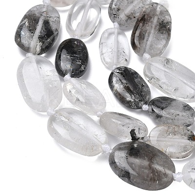 Natural Black Lodolite Quartz Beads Strands G-L650-E02-02-1
