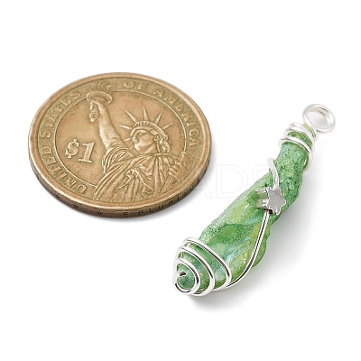 Electroplated Raw Rough Natural Quartz Crystal Copper Wire Wrapped Pendants PALLOY-JF02412-02-1