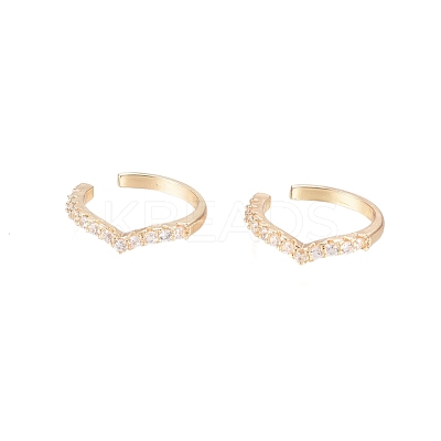 Brass Micro Pave Cubic Zirconia Cuff Earrings EJEW-G270-01G-1