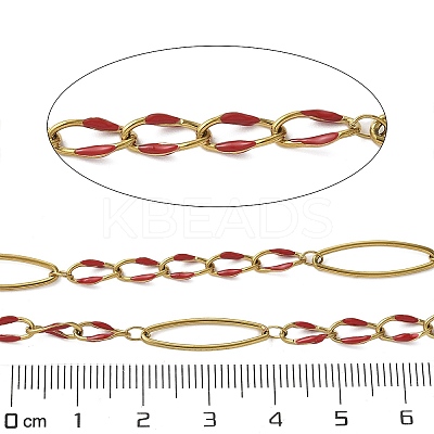 304 Stainless Steel Enamel Link Chains CHS-U003-01G-09-1