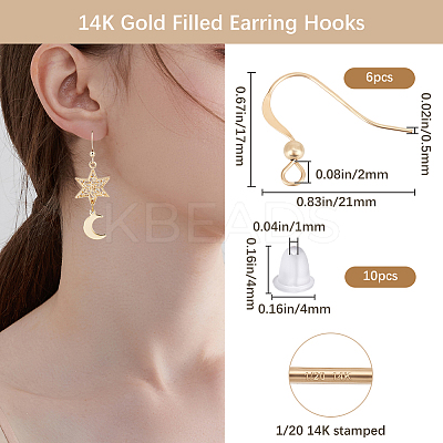 6Pcs Brass Earring Hooks KK-BBC0013-81-1